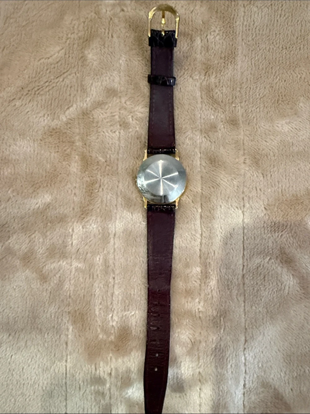 Oklahoma Sooners Women's Gold-Tone Watch with Brown Leather Strap
